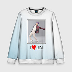 Свитшот детский Я люблю Джина, цвет: 3D-белый