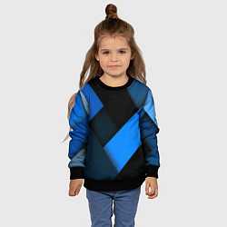Свитшот детский Геометрия синие полосы, цвет: 3D-черный — фото 2