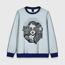 Свитшот детский Концепция татуировки цикано, цвет: 3D-синий