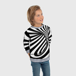 Свитшот детский Оптические иллюзии зебра, цвет: 3D-меланж — фото 2