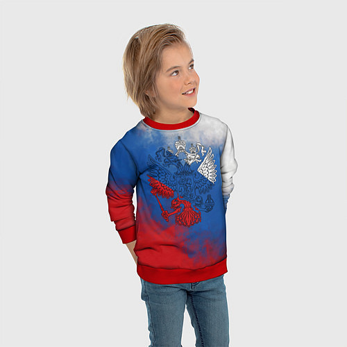 Детский свитшот Триколор градиент / 3D-Красный – фото 3
