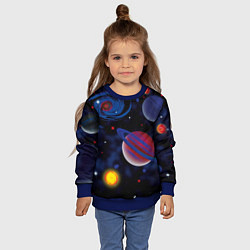 Свитшот детский Планеты, цвет: 3D-синий — фото 2