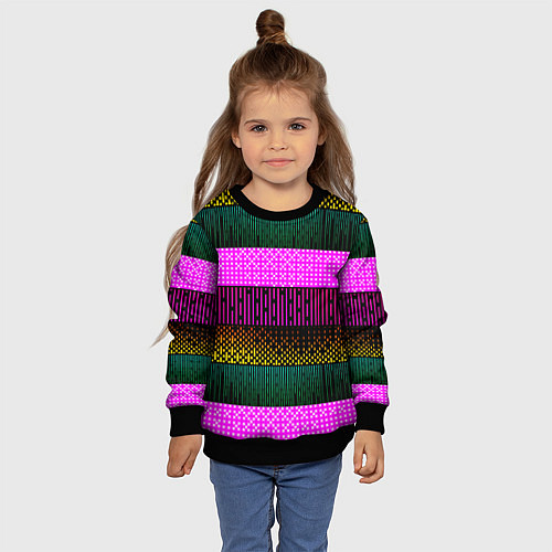 Детский свитшот Patterned stripes / 3D-Черный – фото 4