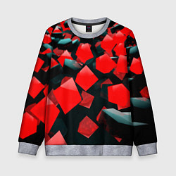 Детский свитшот Черно красные кубы