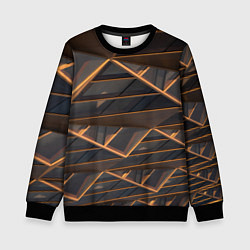 Детский свитшот Объёмные оранжевые линии и серые фигуры