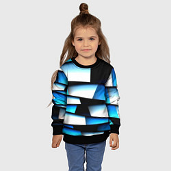 Свитшот детский Решетка из линий и полос, цвет: 3D-черный — фото 2