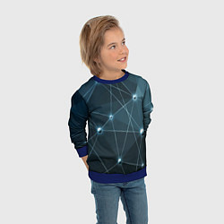 Свитшот детский Сеть нейронов, цвет: 3D-синий — фото 2