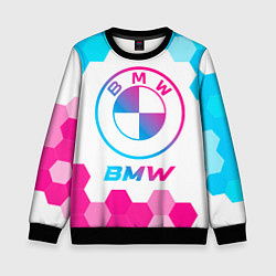 Свитшот детский BMW neon gradient style, цвет: 3D-черный