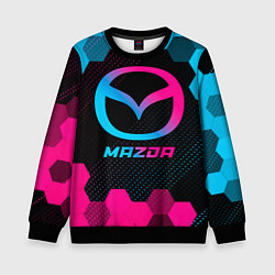 Свитшот детский Mazda - neon gradient, цвет: 3D-черный