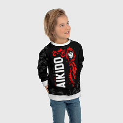 Свитшот детский Сборная России по айкидо, цвет: 3D-белый — фото 2