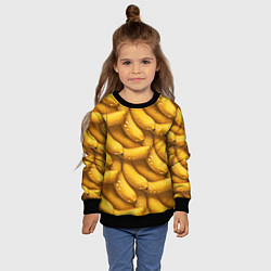 Свитшот детский Сочная текстура из бананов, цвет: 3D-черный — фото 2