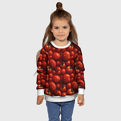 Свитшот детский Сочная текстура из томатов, цвет: 3D-белый — фото 2