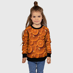 Свитшот детский Сочная текстура из долек апельсина, цвет: 3D-черный — фото 2