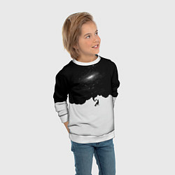 Свитшот детский Черно-белая галактика, цвет: 3D-белый — фото 2