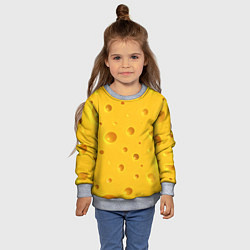 Свитшот детский Сырная текстура, цвет: 3D-меланж — фото 2