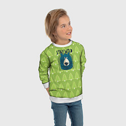 Свитшот детский Оставайся диким, цвет: 3D-белый — фото 2