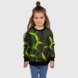 Свитшот детский Разлом неоновых плит, цвет: 3D-черный — фото 2