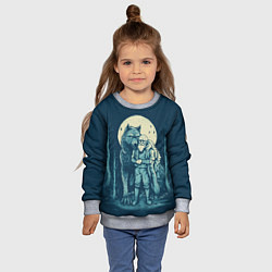 Свитшот детский Старик с волком, цвет: 3D-меланж — фото 2
