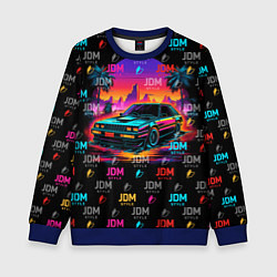 Свитшот детский JDM neon style, цвет: 3D-синий