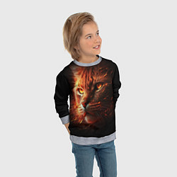 Свитшот детский Огненный рыжий кот, цвет: 3D-меланж — фото 2