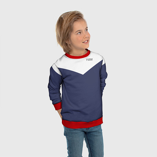 Детский свитшот FIRM бело-синий / 3D-Красный – фото 3