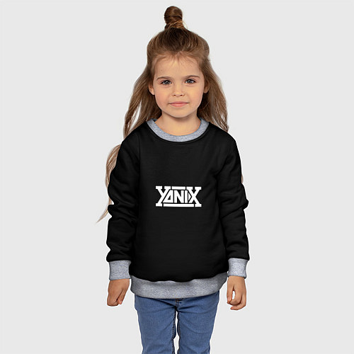 Детский свитшот Yanix надпись / 3D-Меланж – фото 4