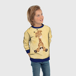 Свитшот детский Малыш жираф, цвет: 3D-синий — фото 2