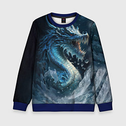Свитшот детский Ледяной дракон, цвет: 3D-синий