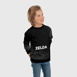 Свитшот детский Zelda с потертостями на темном фоне, цвет: 3D-черный — фото 2