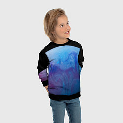Свитшот детский Часть красочной планеты и космос, цвет: 3D-черный — фото 2
