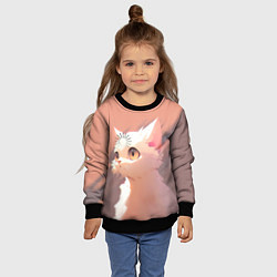 Свитшот детский Аниме Кот с загрузкой, цвет: 3D-черный — фото 2
