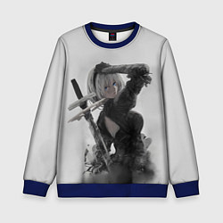 Свитшот детский YoRHa 2-gou B-gata - android, цвет: 3D-синий