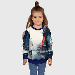 Свитшот детский Наш город - коллекция Бело-сине-красный - Хуф и Ся, цвет: 3D-синий — фото 2