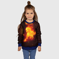 Свитшот детский Огненный конь мчится, цвет: 3D-синий — фото 2