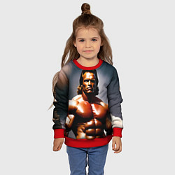 Свитшот детский Арнольд Шварценеггер железный арни, цвет: 3D-красный — фото 2