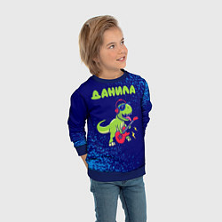 Свитшот детский Данила рокозавр, цвет: 3D-синий — фото 2