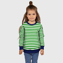 Свитшот детский Тельняшка зеленая Пограничных войск, цвет: 3D-синий — фото 2