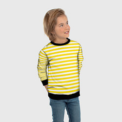 Свитшот детский Светло-желтые полосы, цвет: 3D-черный — фото 2