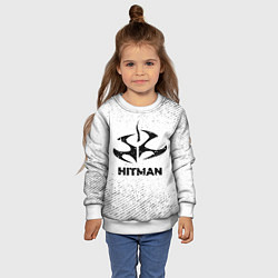 Свитшот детский Hitman с потертостями на светлом фоне, цвет: 3D-белый — фото 2