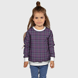 Свитшот детский Джентльмены Шотландка темно-фиолетовая, цвет: 3D-белый — фото 2