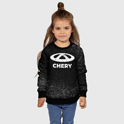 Свитшот детский Chery с потертостями на темном фоне, цвет: 3D-черный — фото 2