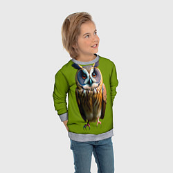 Свитшот детский Разноцветная сова, цвет: 3D-меланж — фото 2