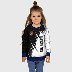 Свитшот детский Chicken gun - белая краска, цвет: 3D-синий — фото 2