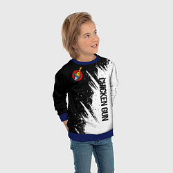 Свитшот детский Chicken gun - белая краска, цвет: 3D-синий — фото 2