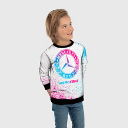 Свитшот детский Mercedes neon gradient style, цвет: 3D-черный — фото 2