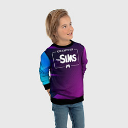 Свитшот детский The Sims gaming champion: рамка с лого и джойстико, цвет: 3D-черный — фото 2