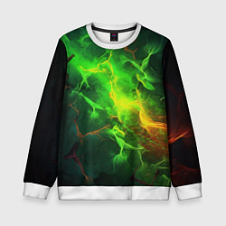 Детский свитшот Зеленое свечение молния