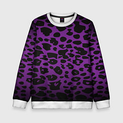 Свитшот детский Фиолетовый леопард, цвет: 3D-белый