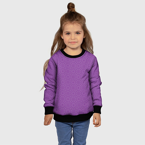 Детский свитшот Сиреневого цвета с узорами / 3D-Черный – фото 4