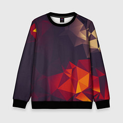 Свитшот детский Полигональный узор, цвет: 3D-черный